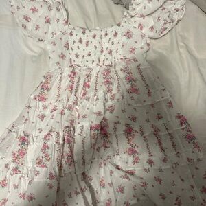 Altar'd State Floral White and Pink Dress